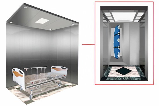 ascensor camillero toshiba dentro